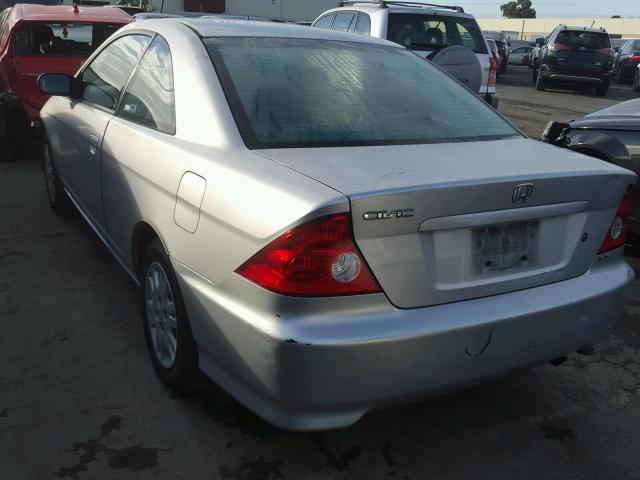 1HGEM22585L011026 - 2005 HONDA CIVIC LX SILVER photo 3