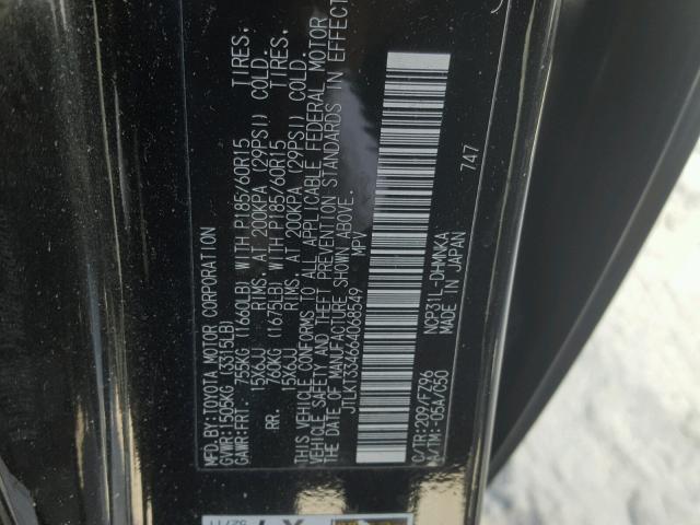 JTLKT334664068549 - 2006 TOYOTA SCION XB BLACK photo 10