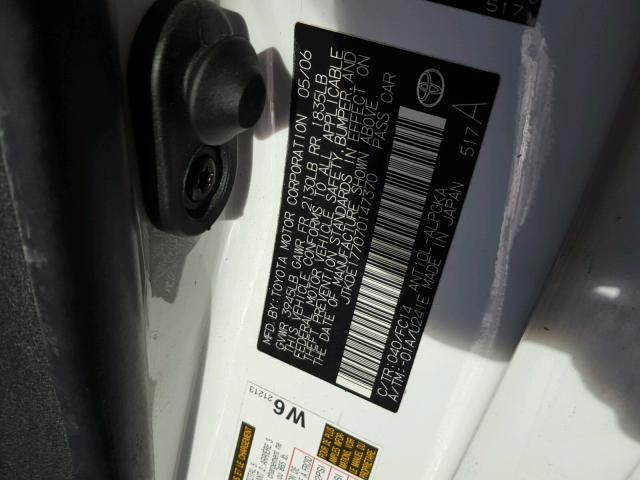 JTKDE177070147370 - 2007 TOYOTA SCION TC 白色 照片 10