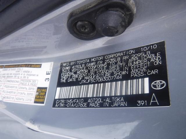 JTKJF5C70B3007744 - 2011 TOYOTA SCION TC 灰色 照片 10