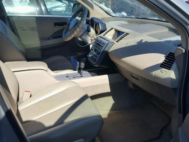 JN8AZ08W74W308437 - 2004 NISSAN MURANO SL SILVER photo 5