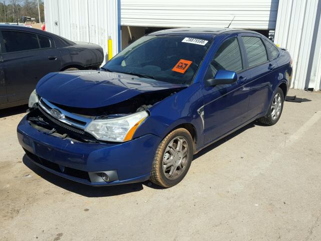 1FAHP35N98W201916 - 2008 FORD FOCUS SE BLUE photo 2