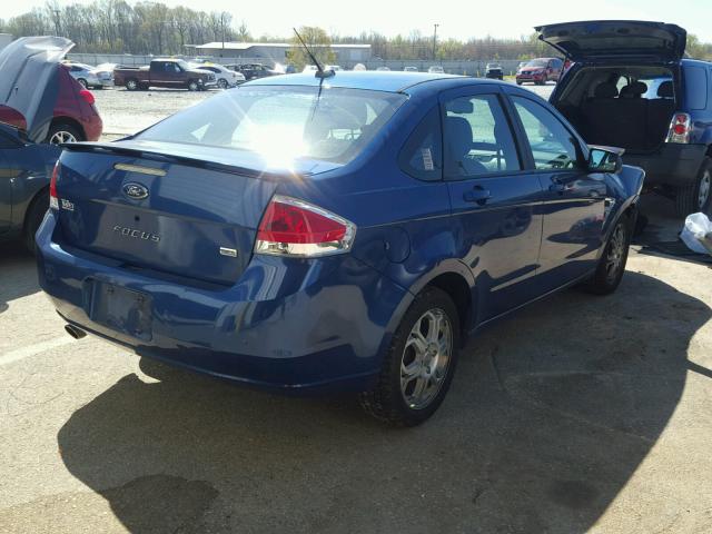 1FAHP35N98W201916 - 2008 FORD FOCUS SE BLUE photo 4