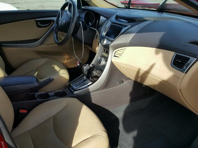 KMHDH4AEXDU947603 - 2013 HYUNDAI ELANTRA GL RED photo 5