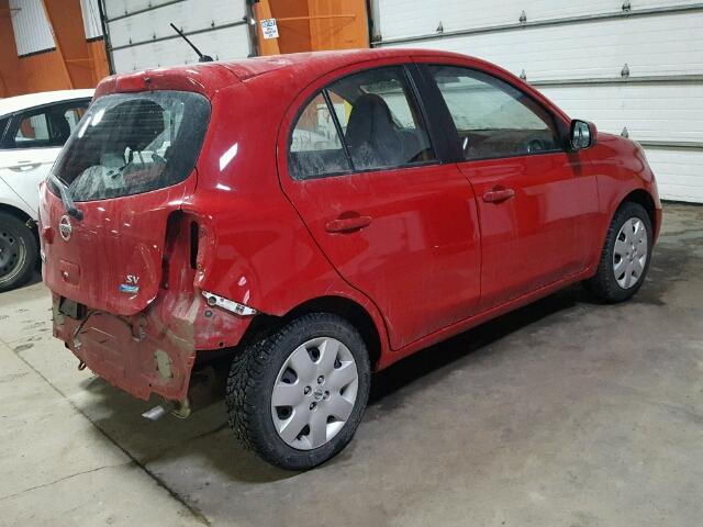 3N1CK3CP2FL224158 - 2015 NISSAN MICRA RED photo 4