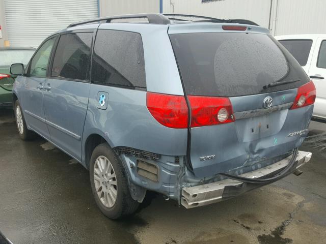 5TDBK22C47S006820 - 2007 TOYOTA SIENNA XLE BLUE photo 3