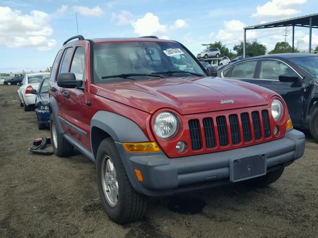 1J4GK48K47W532827 - 2007 JEEP LIBERTY SP RED photo 1