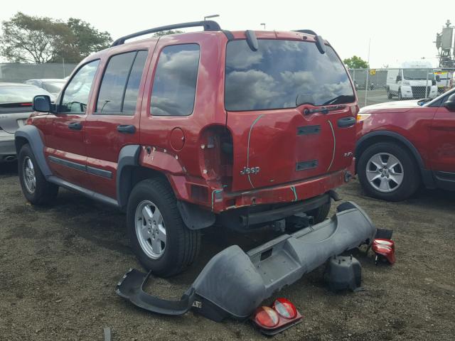 1J4GK48K47W532827 - 2007 JEEP LIBERTY SP RED photo 3