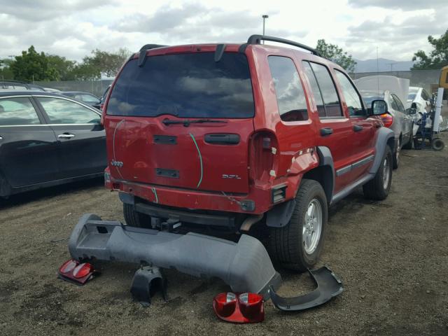 1J4GK48K47W532827 - 2007 JEEP LIBERTY SP RED photo 4