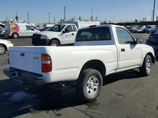 5TENL42N11Z855563 - 2001 TOYOTA TACOMA WHITE photo 4