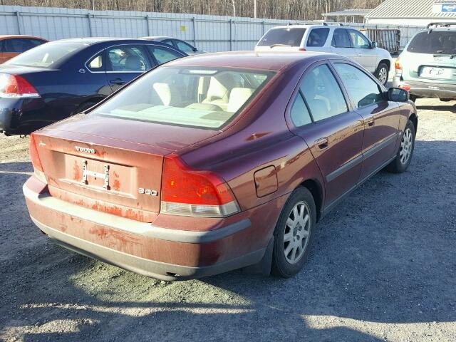 YV1RS61R522194978 - 2002 VOLVO S60 მუქწითელი ფოტო 4