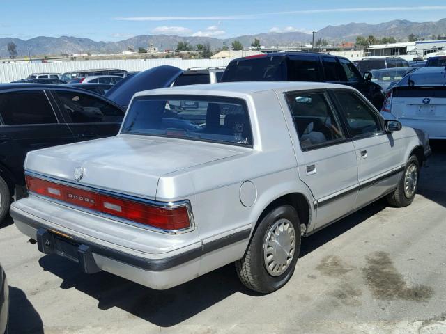 1B3XC5630LD823482 - 1990 DODGE DYNASTY LE SILVER photo 4