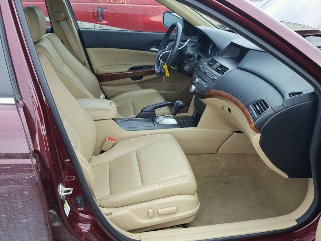 1HGCP3F82CA019219 - 2012 HONDA ACCORD EXL MAROON photo 5