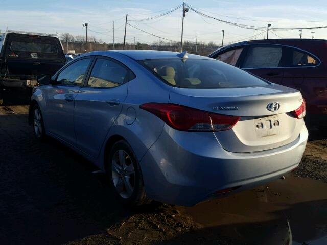 KMHDH4AE0CU318950 - 2012 HYUNDAI ELANTRA GL BLUE photo 3