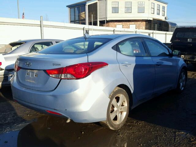 KMHDH4AE0CU318950 - 2012 HYUNDAI ELANTRA GL BLUE photo 4