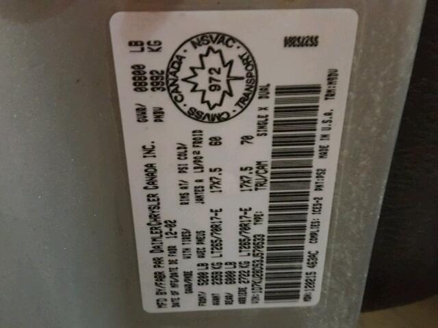 1D7KU28D53J570533 - 2003 DODGE RAM 2500 S SILVER photo 10