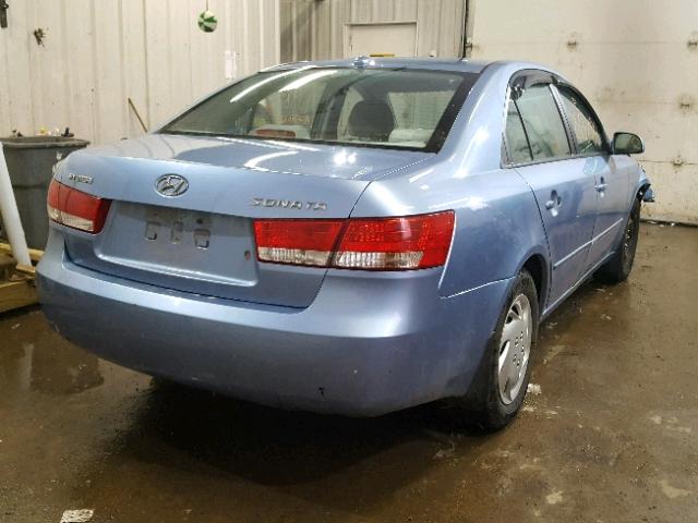 5NPET46C27H284802 - 2007 HYUNDAI SONATA GLS BLUE photo 4