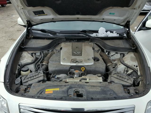 JNKBV61F38M279446 - 2008 INFINITI G35 WHITE photo 7