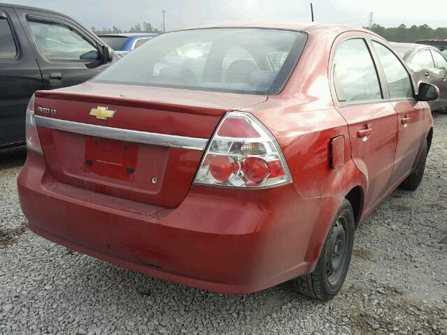 KL1TD5DE3BB185440 - 2011 CHEVROLET AVEO LS RED photo 4