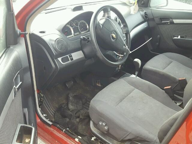 KL1TD5DE3BB185440 - 2011 CHEVROLET AVEO LS RED photo 9