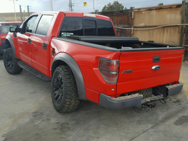 1FTFW1R67CFB95182 - 2012 FORD F150 SVT R RED photo 3