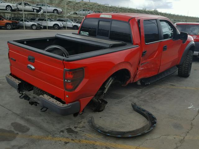 1FTFW1R67CFB95182 - 2012 FORD F150 SVT R RED photo 4