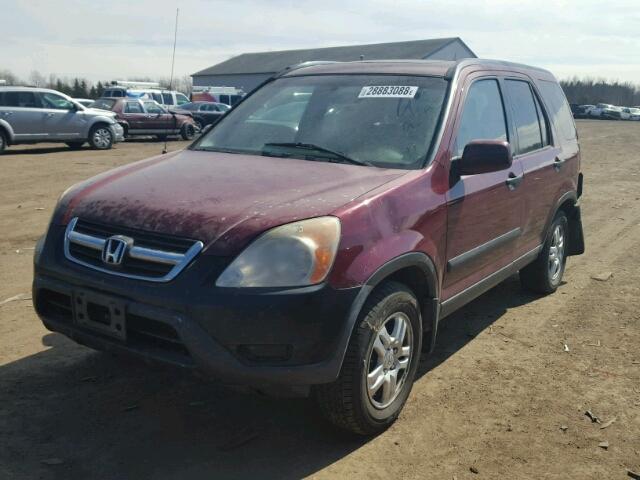 JHLRD78803C005073 - 2003 HONDA CR-V EX MAROON photo 2