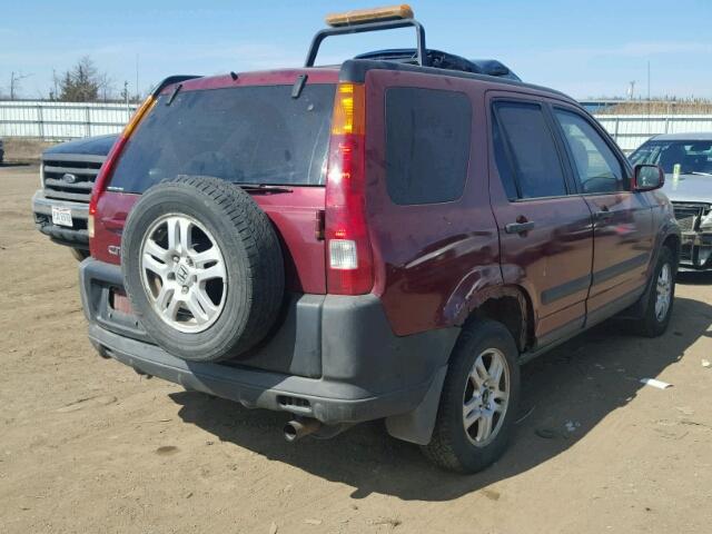 JHLRD78803C005073 - 2003 HONDA CR-V EX MAROON photo 4