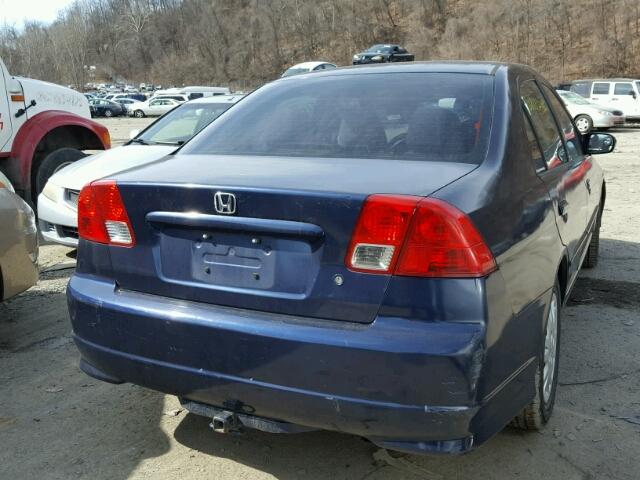 2HGES16534H620076 - 2004 HONDA CIVIC LX BLUE photo 4