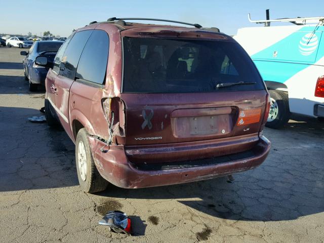 1C4GJ45341B221130 - 2001 CHRYSLER VOYAGER LX BURGUNDY photo 3