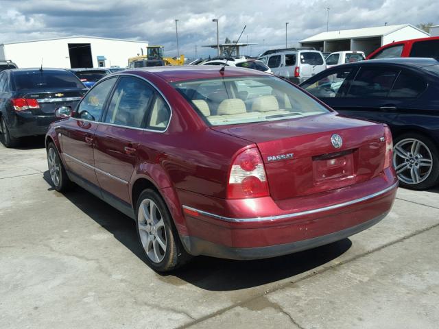 WVWRH63B11P129406 - 2001 VOLKSWAGEN PASSAT GLX BURGUNDY photo 3