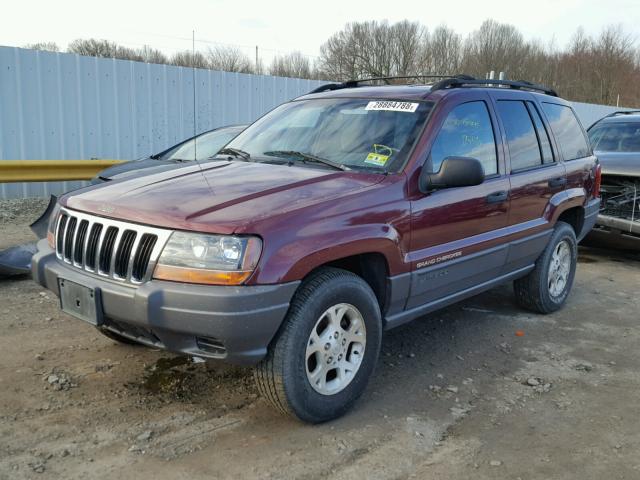 1J4GW48S01C618505 - 2001 JEEP GRAND CHER MAROON photo 2