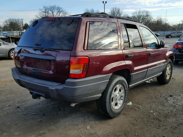 1J4GW48S01C618505 - 2001 JEEP GRAND CHER MAROON photo 4