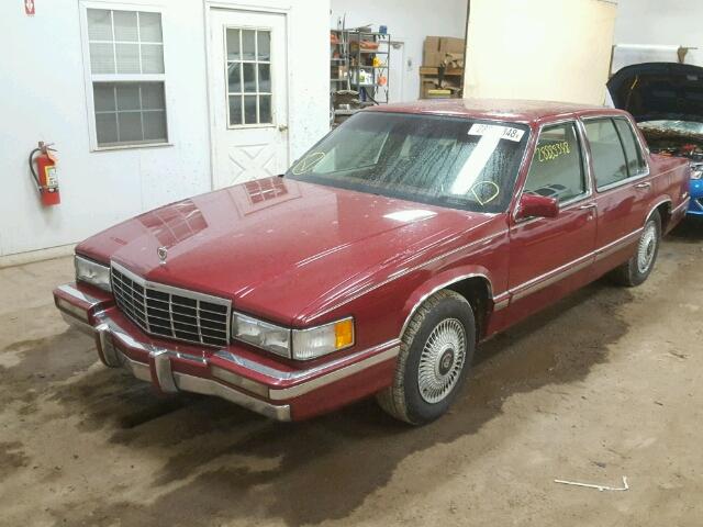 1G6CD53B4P4268955 - 1993 CADILLAC DEVILLE RED photo 2