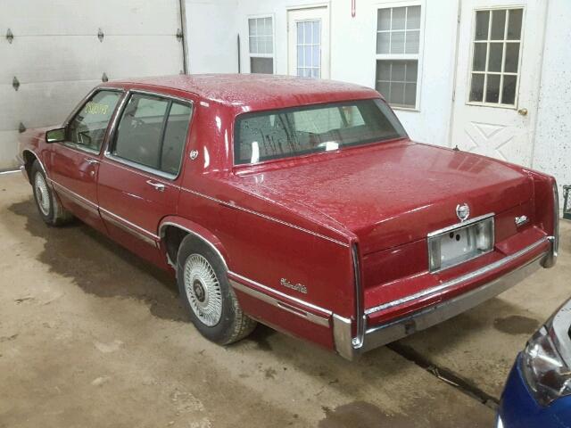 1G6CD53B4P4268955 - 1993 CADILLAC DEVILLE RED photo 3