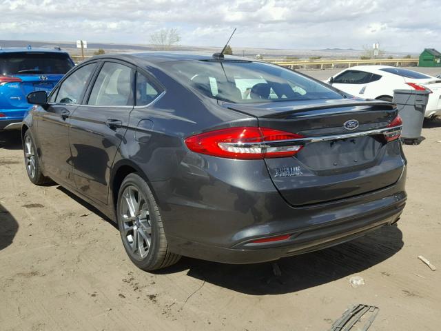 3FA6P0G77HR407694 - 2017 FORD FUSION S CHARCOAL photo 3