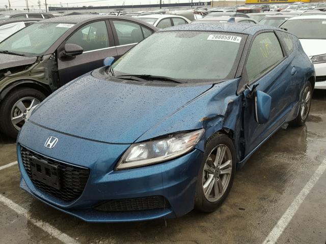 JHMZF1D46DS000103 - 2013 HONDA CR-Z BLUE photo 2