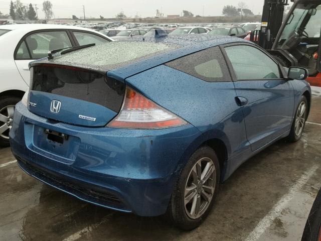 JHMZF1D46DS000103 - 2013 HONDA CR-Z BLUE photo 4