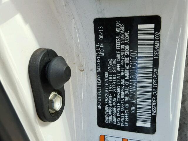 JF1ZNAA12D1731007 - 2013 TOYOTA SCION FR-S თეთრი ფოტო 10