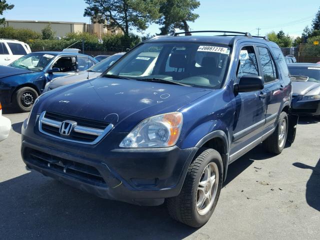 JHLRD68492C007491 - 2002 HONDA CR-V LX BLUE photo 2