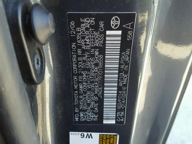 JTKDE177970198558 - 2007 TOYOTA SCION TC 灰色 照片 10