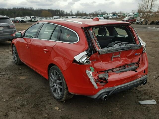 YV1902SH3F1202317 - 2015 VOLVO V60 R DESI RED photo 3