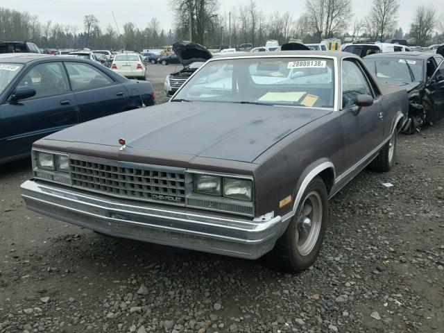 1GCCW80A7ER117385 - 1984 CHEVROLET EL CAMINO BROWN photo 2