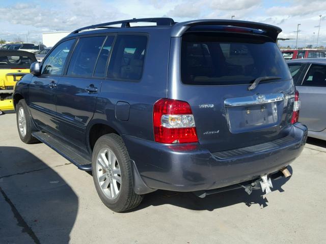 JTEEW21A060028120 - 2006 TOYOTA HIGHLANDER BLUE photo 3