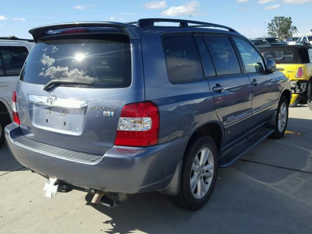 JTEEW21A060028120 - 2006 TOYOTA HIGHLANDER BLUE photo 4