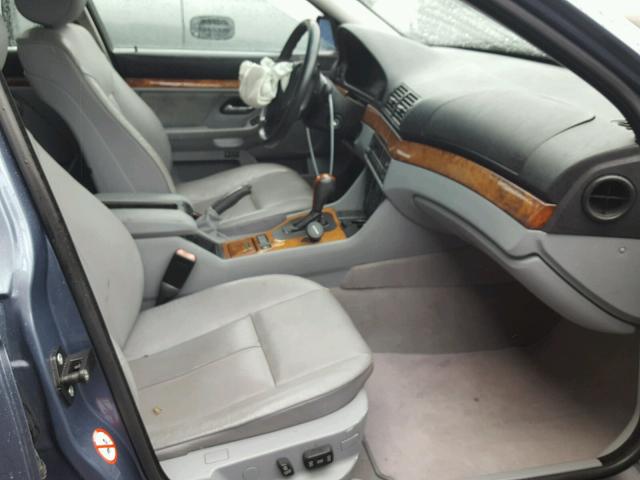 WBADT63452CH86566 - 2002 BMW 530 I AUTO BLUE photo 5