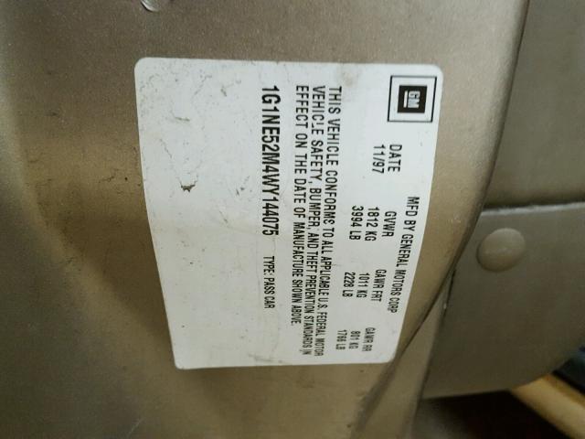 1G1NE52M4WY144075 - 1998 CHEVROLET MALIBU LS 棕色 照片 10