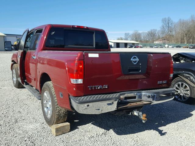 1N6BA07A25N528621 - 2005 NISSAN TITAN XE RED photo 3