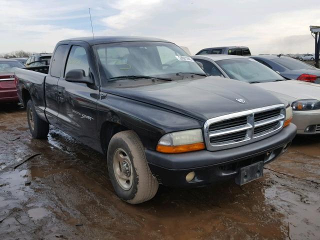 1B7GL22X71S292165 - 2001 DODGE DAKOTA BLACK photo 1