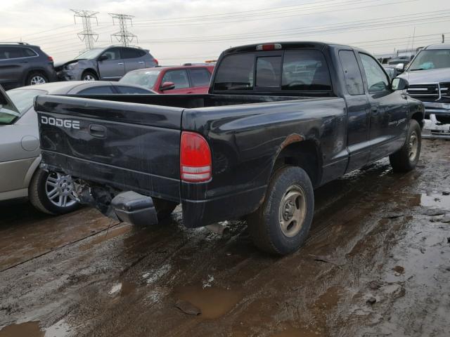 1B7GL22X71S292165 - 2001 DODGE DAKOTA BLACK photo 4